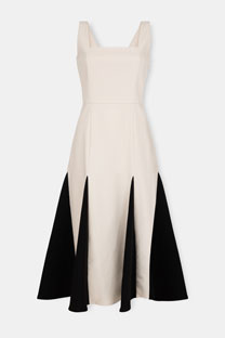 Midi haljina sa širokim bretelama Tiffany Production